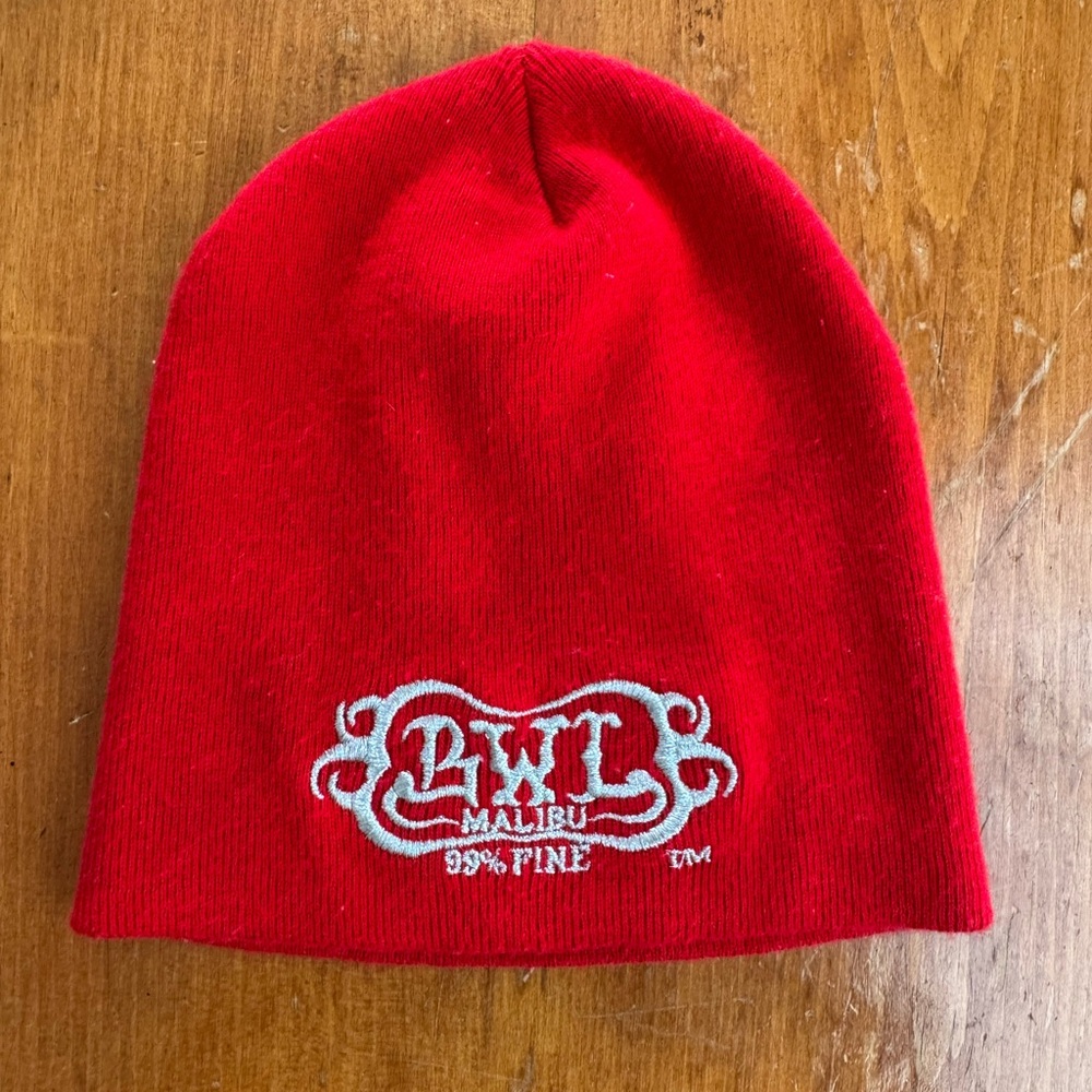 Bill Wall Leather - Vintage Red BWL logo Malibu Beanie
